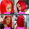 HD Transparent Pre Plucked Blunt Cut Red Bob Wigs Human Hair Lace Front Wigs With Baby Hair Natural Hairline Wear and Go Glueless Wigs Human Hair Pre Cut HD Lace Frontal Red Bob Wigs For Black Women