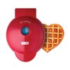 DASH Mini Waffle Maker Machine for Individuals, Paninis, Hash Browns, & Other On the Go Breakfast, Lunch, or Snacks, with Easy to Clean, Non-Stick Sides, Red Heart 4 Inch