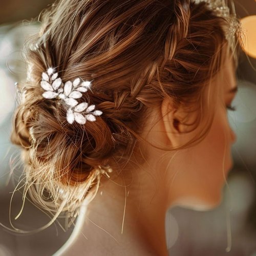 Easedaily Crystal Bridal Hair Pins Silver Rhinestone Wedding Hair Pieces Prom Hair Accessories for Brides and Women (Pack of 3)