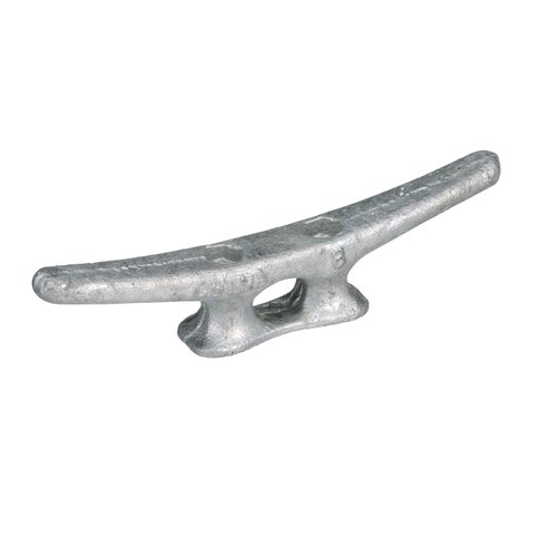 Seachoice Open Base Dock Cleat, Galvanized Gray Iron, 8 In.