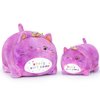 MIAOHAHA Happy Birthday Plush Pillow Toy,Soft Plush Cat Toy Plushies Gift for Kids and Girls(Purple Cat,25cm/9.8in)