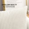 Mecatny Corduroy Throw Pillow Covers 18x18 Set of 2 - Striped Decorative Pillow Covers for Living Room, Bed - Soft Square Couch Pillow Covers for Sofa - Cream White
