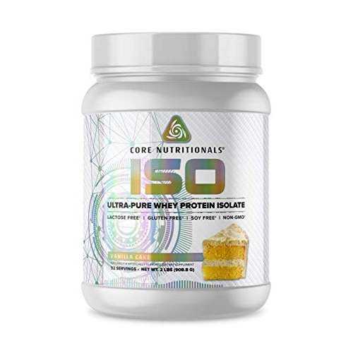 Core Nutritionals ISO, 100% Micro Filtered, Zero Artificial Fillers, 25g Whey Protein Isolate, 32 Servings (Vanilla Cake)