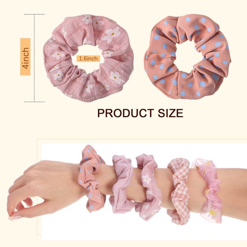 Crowye 30 Pcs Cute Hair Scrunchies for Women Girls Kawaii Colorful Scrunchies Elastic Bands Ponytail Holder Scrunchies Bulk Assorted Hair Ties Accessories(Classic Pattern)