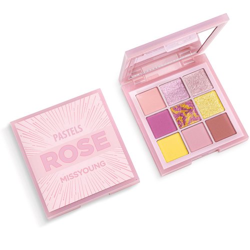 9 Colors Eyeshadow Palette, Highly Pigmented Eyeshadow Pallete Matte Shimmer Glitter Eye Shade Makeup, Longlasting Waterproof Shimmer Eye Shadow for Girls and Women (Macaron Pink)