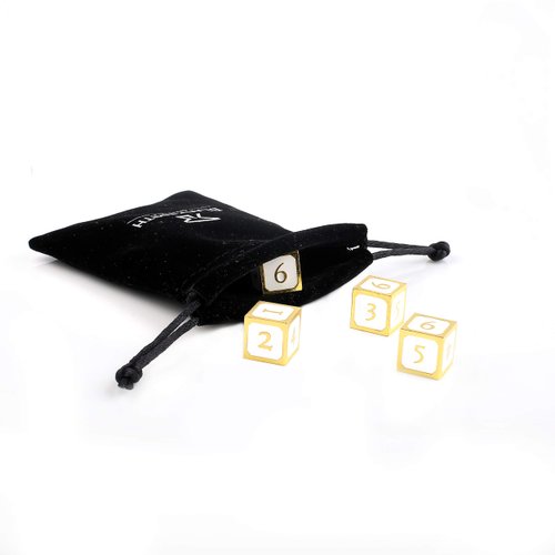 HEIMDALLR Metal Dice Set D&D 4D6s - 4pc Metal Dice Set w/Velvet Dice Bag - D&D Dice Set D&D (Dungeons and Dragons Dice Set) for RPG - Blacksmith Craft Dice (Paladin)