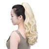SYXLCYGG Blonde Clip Ponytail Synthetic Fake Claw Pony Tails Blond Hair Extensions 20" Wavy 5.3 OZ Like Real Hair Piece Women Yaki Fluffy