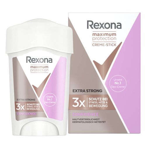 Rexona Maximum Protection Confidence Antiperspirant Deodorant Cream with 96 Hours Protection Against Strong Sweating and Body Odour 45 ml (Pack of 1)