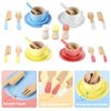GAGAKU Wooden Play Dishes and Plates for Kids Kitchen Set 27 PCS Montessori Wooden Play Kitchen Accessories Kitchen Toy for Toddlers Wooden Play Cooking Set for 3-8 Years Girls and Boys