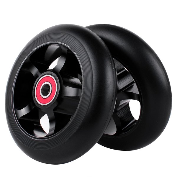 Z-FIRST 2pcs Replacement 100mm Pro Scooter Wheel with ABEC 9 Bearings Fit for MGP/Razor/Lucky Pro Scooters (Black)