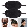 LALAFINA 3Pcs Leather Hair Barrette with Stick Oval Shape Hair Pins Hairpin Ponytail Holders Hair Stick Headdress Hair Styling Stick for Women Girls (Black)