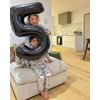 Black Number 5 Balloon 40 Inch, 5 Balloon Number, 5th Birthday Decorations, Black Party Supplies for Boys Girls