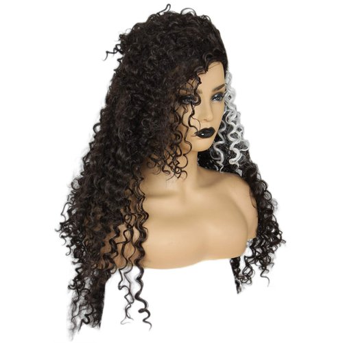 Codeven Long Cosplay Costume Wig Synthetic Hair Heat Resistant African Wigs Curly Full Wigs for Black Women