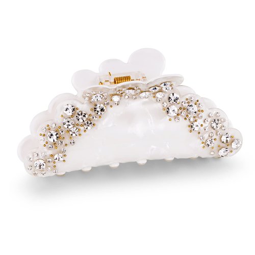 TOVABA White Hair Claw Clips for Women Shinny Rhinestones Hair Clips Cute Trendy Medium Hair Claw...
