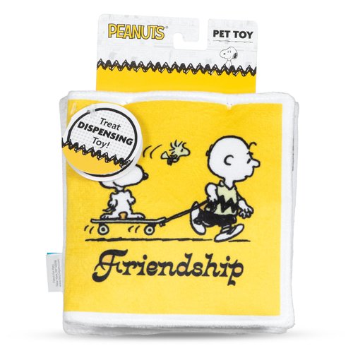 Peanuts for Pets Interactive Crinkle Friendship Comic Book Toy with Squeakers and Treat Pockets for Mental Stimulation, Snuffle Mat Dog Toy, 6x6” to 18”