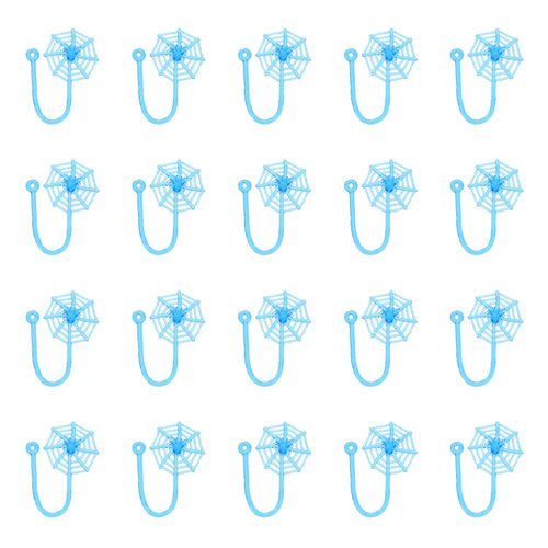 ULTNICE 20Pcs Stretchy Sticky Toy Halloween Prank Toys Spider Net Design Wacky Fun Stretchy Sticky Spider Web Halloween Playthings Halloween Party Favors for Kids (Blue)