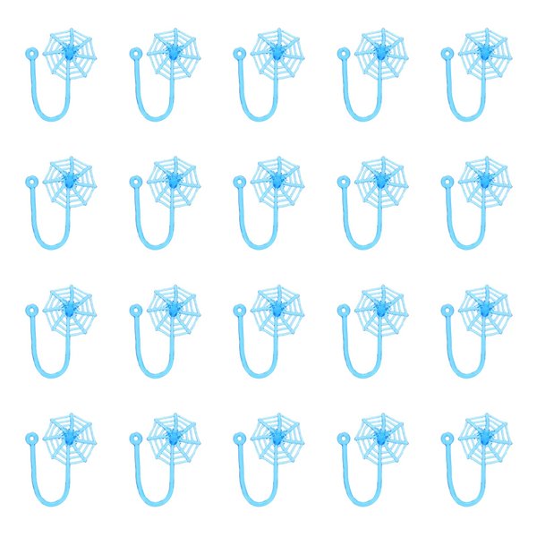 ULTNICE 20Pcs Stretchy Sticky Toy Halloween Prank Toys Spider Net Design Wacky Fun Stretchy Sticky Spider Web Halloween Playthings Halloween Party Favors for Kids (Blue)