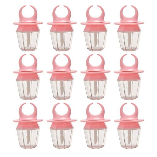 Healthcom 10 Pcs 8ml Pink Empty Lip Gloss Tube Bottle Diamond Ring Shape Plastic Refillable Lipgloss Tube Container Clear Lip Glaze Tube Wand Brush Lip Oil Vials DIY Cosmetic Lipstick Tube Makeup Tool