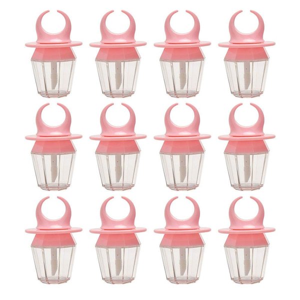 Healthcom 10 Pcs 8ml Pink Empty Lip Gloss Tube Bottle Diamond Ring Shape Plastic Refillable Lipgloss Tube Container Clear Lip Glaze Tube Wand Brush Lip Oil Vials DIY Cosmetic Lipstick Tube Makeup Tool
