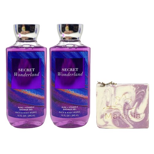 Bath & Body Works Secret Wonderland 2 Pack Shower Gel Bundle with a Lavender Dream Bar Soap