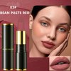 Jeffbaubl 2 Pcs Matte Lipstick,Velvet Matte Lip Sticks,Red Velvet Lipstick,Smudge Proof Long Lasting Lipstick,Waterproof Non-Stick Cup Lip Stain for Women Girls(Dark Red+Bean Paste Red)