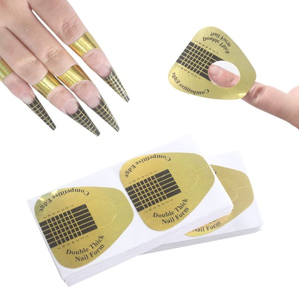 VNC 200Pcs Acrylic Nail Forms Sticker, Thick Nail Art Tips Extension Forms, Nail Extension Tips for Beauty and Salon Nail Art Accessories