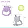melii Baby Teethers, 100% Food Grade Silicone, Multiple Soft Textures to Soothe Baby's Gums, Teething Toy, BPA Free, Bulldog & Cat
