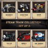 Apostrophe Games 6 in 1 Steam Trains Building Block Set – 463 Pcs – Variety of 6 Trains, Unique Retro Style Model Set, Engineering & Construction Toys for Kids and Adults, Stocking Stuffer