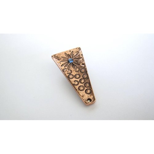 Generic Small copper tone metal blue stone alligator hair claw clip clamp fine hair
