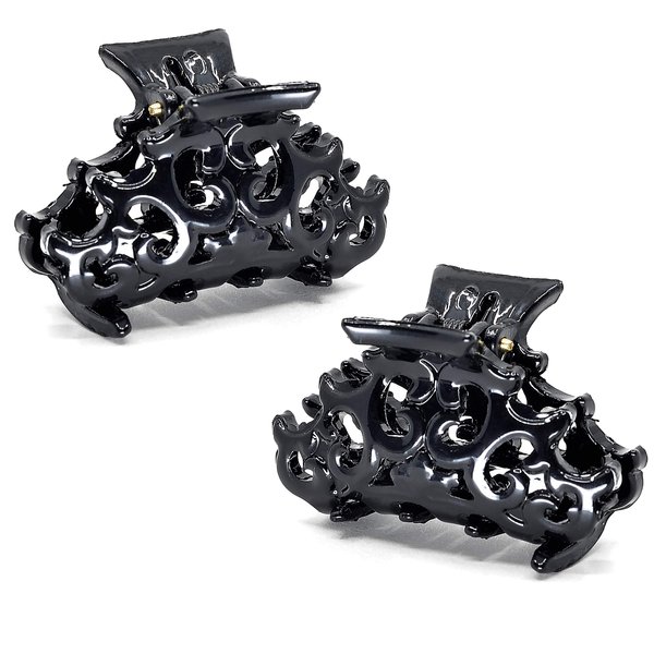 Camila Paris CP2391/2 Set of 2 French Hair Clip for Women, Small Black Antique, Girls Hair Claw Clips Jaw Fashion Durable and Styling Hair Accessories for Women, Made in France