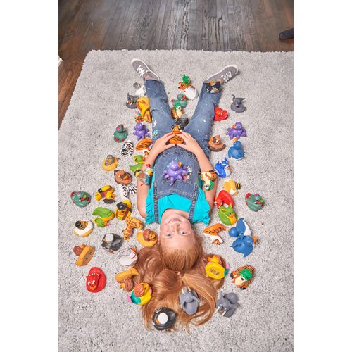 Wild Republic Rubber Ducks, Bath Toys, Kids Gifts, Pool Toys, Water Toys, Peacock, 4"