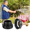 WADEO IBC Tote Adapter, 2.44" Fine Thread Adapter for 275-330 Gallon IBC Tote Tank - Solid Brass Water Shut-Off Valve Faucet (1/2" Male NPT Inlet ×3/4" GHT Outlet) - with Garden Hose Quick Connector