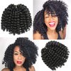 HBNK Jamaican Bounce Crochet Hair-4 Packs 6 Inch Wand Curl Crochet Hair For Black Women (6 Inch (Pack of 4), 1B)