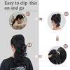 STYLER 14 Inch Dark Brown Ponytail Wig with Jaw Claw Clip for Woman Girl Hair Piece Curly Wavy Pony Tail for Daily Use