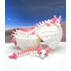 3D Printed Dragon with Dragon Egg, Articulated Mother and Child White and Pink Axolotl Dragons, Fidget ADHD Autism Toy, Executive Desk Toy MCDD041-BD008-PNK-WE
