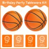 XIENBLOC 96Pcs Basketball Plates Napkins Basketball Birthday Party Supplies Basketball Paper Disposable Tableware Set Forks Sport Birthday Party Dinnerware Kits Serve 24 Guests