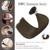 Honsoo Seamless Medium Brown Clip In Hair Extensions Real Human Hair 18in 70g 7pcs Vrigin Natural Hair Extensions For Women