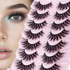 Giloner 7pairs Wispy Volume Lashes, 3d 18mm End Eye Elongated Mink Lashes，Fluffy Cross Multi Layered Dramatic Eyelashes That Look Like Extensions