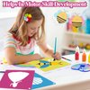 LanMa 30 Pieces Drawing Stencils for Kids Girls 8 x 8 Inches Kids Colorful Plastic Stencils Painting Templates Sidewalk Chalk Stencils