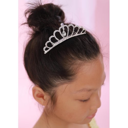 JWICOS Small Princess Comb Mini Silver Crystal Hair Comb Rhinestone Hair Accessories Comb Headband Decorations for Women and Girls (silver)