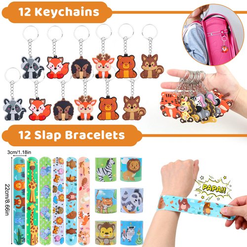 Mepmela Woodland Animal Party Favors, 134 PCS Woodland Birthday Party Supplies - Wild Animals Themed Party Favors for Kids Birthday, Baby Shower, Woodland Party Decorations, Goodie Bag Stuffers