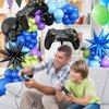 Video Game Balloon Arch Garland Kit, Blue Purple Green Black Party Balloons with 2Pcs Game Handle Foil Balloons for Video Game Theme Birthday Party Boys Game Night Decor