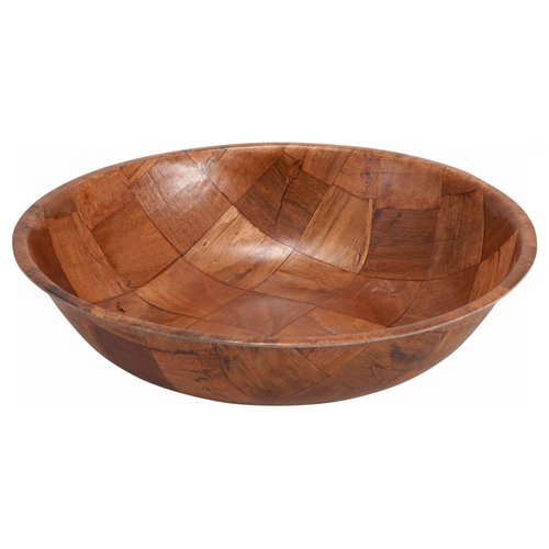 Winco WWB-16 Wooden Woven Salad Bowl, 16-Inch Brown