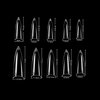 VIVACE Clear Stiletto 500 Acrylic False Fake Gel Nail Tips With Clear Plastic Case 27512 For Nail Salon Nail Shop (Clear Stiletto)
