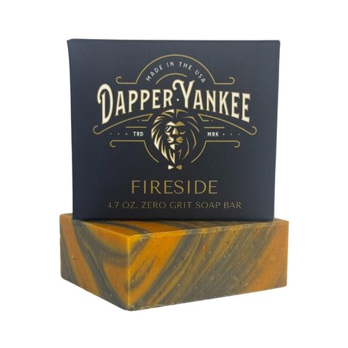 Dapper Yankee Fireside Natural Soap Bar for Men - Zero Grit, Smells Like Campfire, Moisturizing