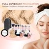 Starter Kit with 10pc Brush Set (Fair Shade 2) Mineral Makeup Loose Powder Bare Face Includes Matte Foundation, Veil Primer, Blush, Bronzer, Translucent Finishing Setting Powder SPF 30 Travel