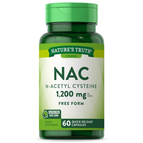 Nature's Truth NAC Supplement | 1200mg | 60 Capsules | N Acetyl Cysteine | Free Form Amino Acid | Non-GMO and Gluten Free Supplement