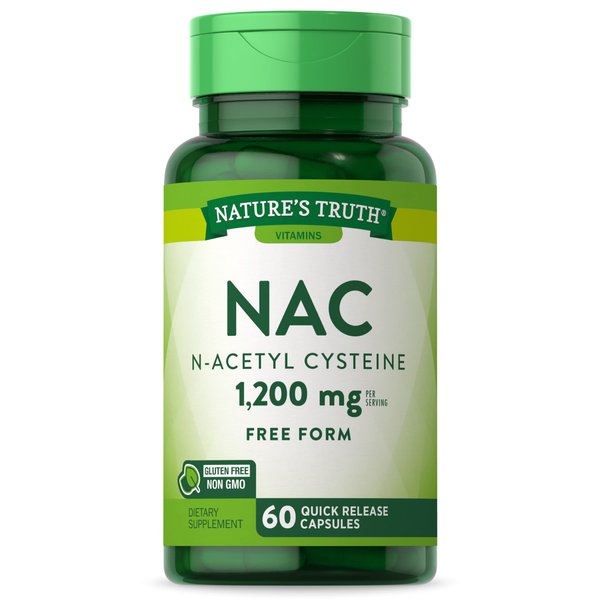Nature's Truth NAC Supplement | 1200mg | 60 Capsules | N Acetyl Cysteine | Free Form Amino Acid | Non-GMO and Gluten Free Supplement