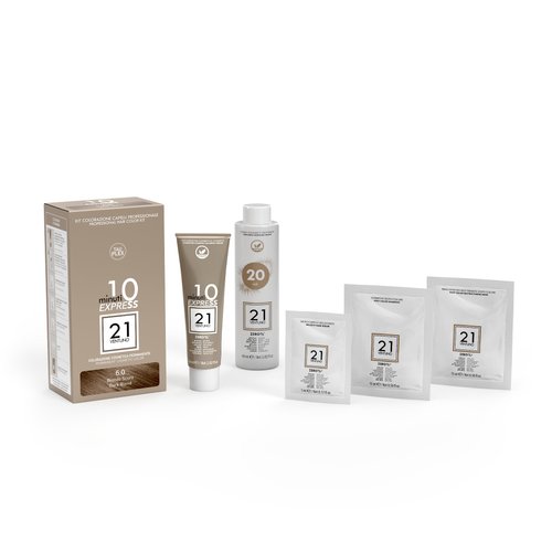 21 Perfect - Professional Hair Color Kit - Permanent Cosmetic Color Dark Blond 6.0