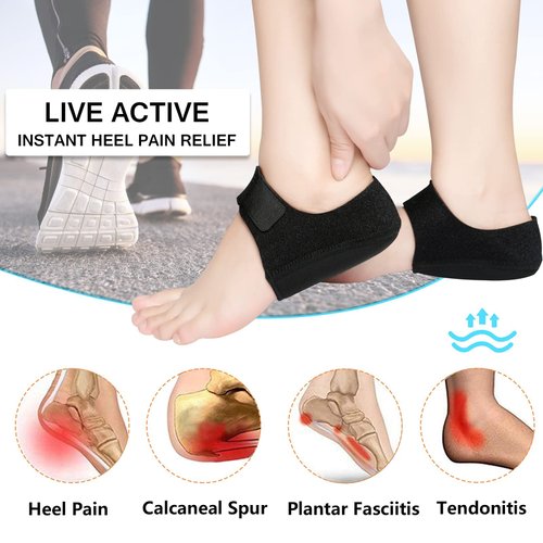 Heel Protectors, Heel Cups, Gel Heel Cushion Support for Plantar Fasciitis, Heel Pain, Achilles Tendinitis, Dry Cracked Heels, Heel Pads for Men & Women, L